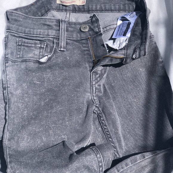 Levi's 535 SKINNY Gray Faded Stretch Skinny Jeans - Picture 2 of 3